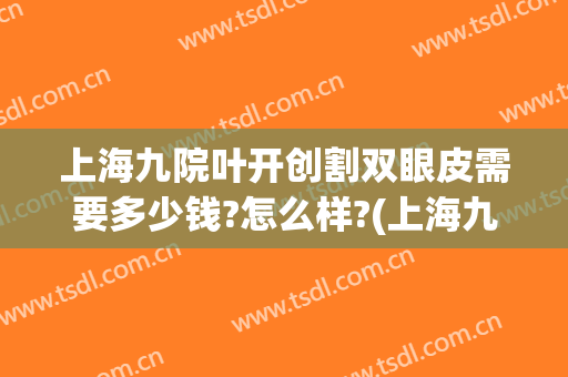 上海九院叶开创割双眼皮需要多少钱?怎么样?(上海九院割个双眼皮要多少钱)