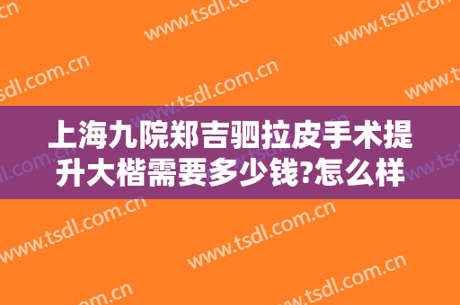 上海九院郑吉驷拉皮手术提升大楷需要多少钱?怎么样?