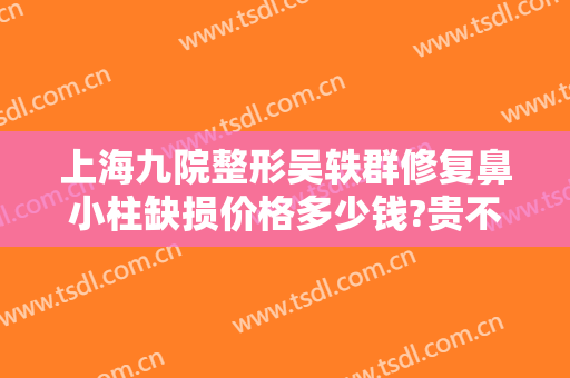 上海九院整形吴轶群修复鼻小柱缺损价格多少钱?贵不贵?