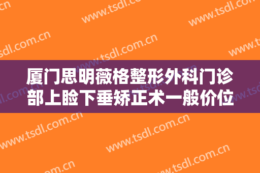 厦门思明薇格整形外科门诊部上睑下垂矫正术一般价位是多少?贵不贵?