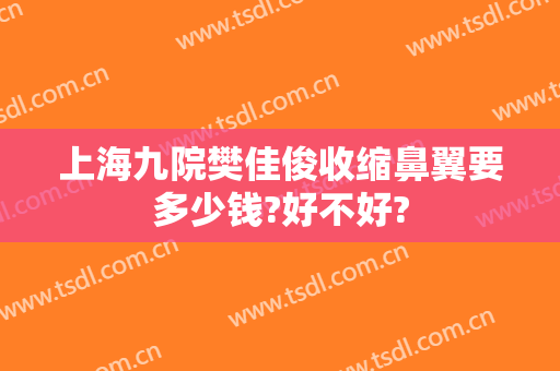 上海九院樊佳俊收缩鼻翼要多少钱?好不好?