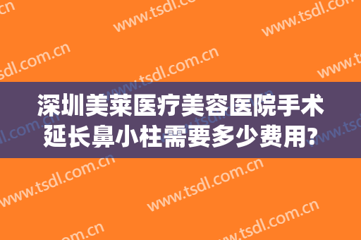 深圳美莱医疗美容医院手术延长鼻小柱需要多少费用?贵不贵?(鼻小柱延长手术多少钱)