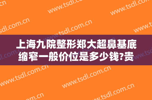 上海九院整形郑大超鼻基底缩窄一般价位是多少钱?贵不贵?