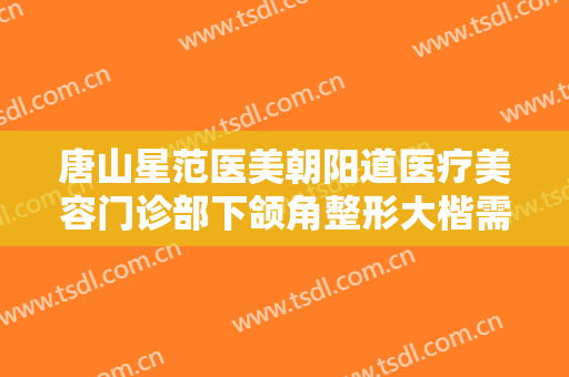 唐山星范医美朝阳道医疗美容门诊部下颌角整形大楷需要多少费用?怎么样?