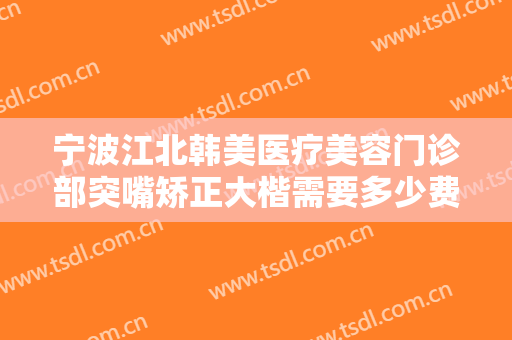 宁波江北韩美医疗美容门诊部突嘴矫正大楷需要多少费用?效果怎么样?
