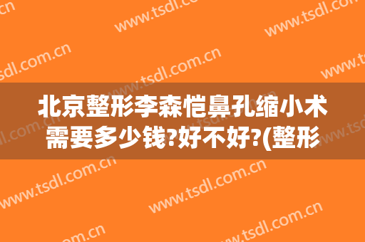 北京整形李森恺鼻孔缩小术需要多少钱?好不好?(整形医院缩小鼻翼需要多少钱)