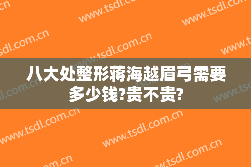 八大处整形蒋海越眉弓需要多少钱?贵不贵?