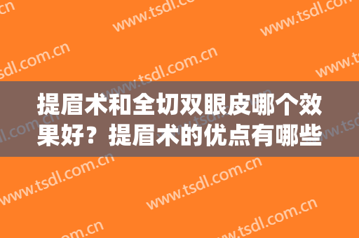 提眉术和全切双眼皮哪个效果好？提眉术的优点有哪些？(做提眉好还是全切双眼皮好)