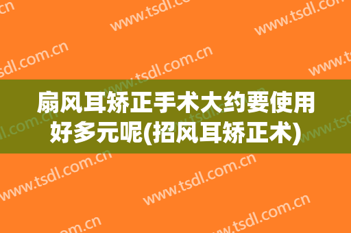 扇风耳矫正手术大约要使用好多元呢(招风耳矫正术)