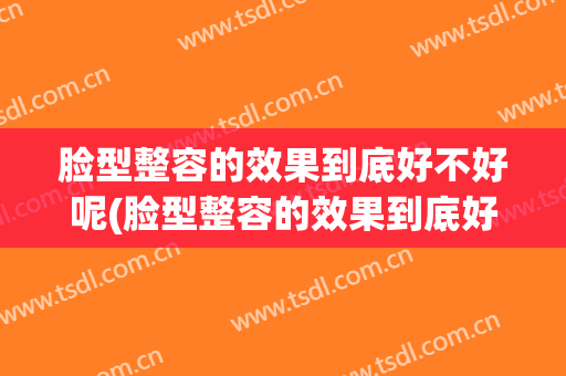 脸型整容的效果到底好不好呢(脸型整容的效果到底好不好呢女生)