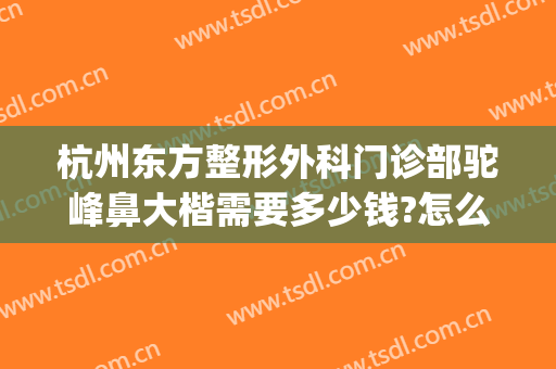 杭州东方整形外科门诊部驼峰鼻大楷需要多少钱?怎么样?(驼峰鼻矫正是大手术吗)