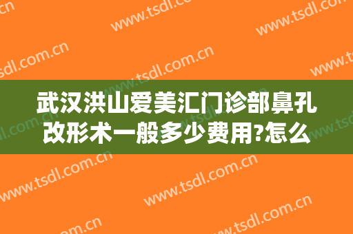 武汉洪山爱美汇门诊部鼻孔改形术一般多少费用?怎么样?(武汉洪山爱美汇整形美容活动)
