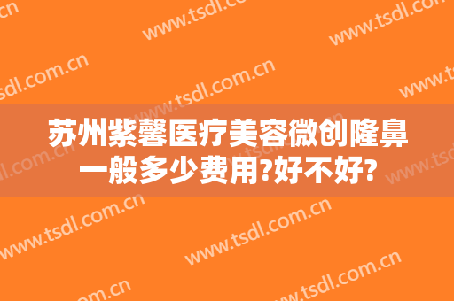 苏州紫馨医疗美容微创隆鼻一般多少费用?好不好?