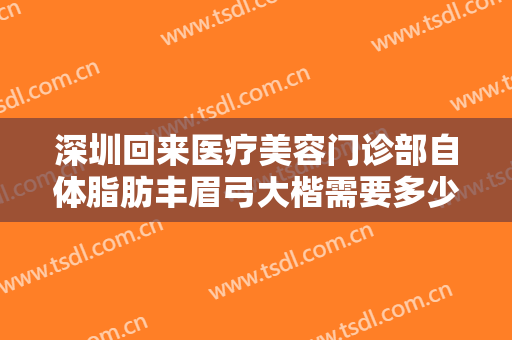 深圳回来医疗美容门诊部自体脂肪丰眉弓大楷需要多少钱?靠谱吗?