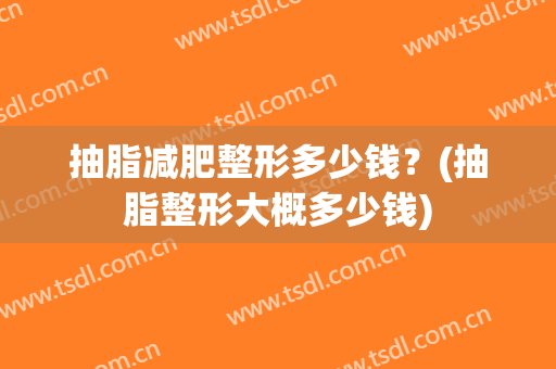 抽脂减肥整形多少钱？(抽脂整形大概多少钱)