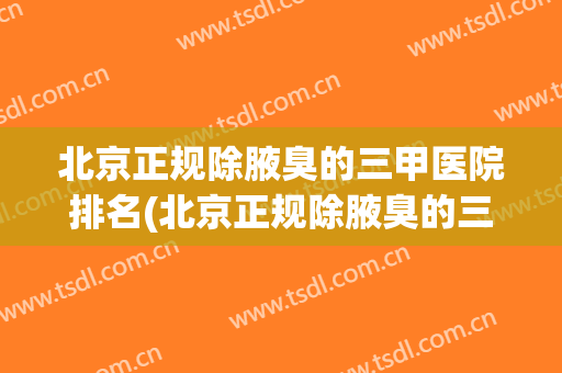 北京正规除腋臭的三甲医院排名(北京正规除腋臭的三甲医院排名前十)