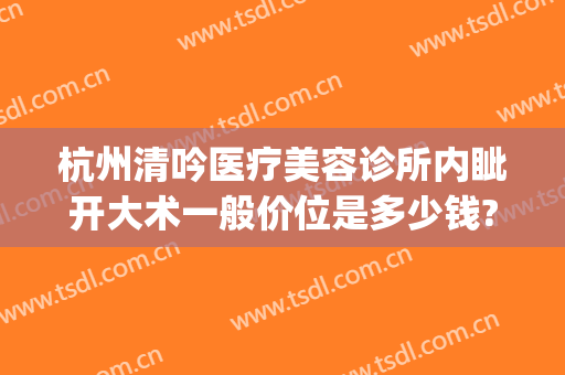 杭州清吟医疗美容诊所内眦开大术一般价位是多少钱?有哪些优势?(杭州新清吟医疗美容医院怎么样)