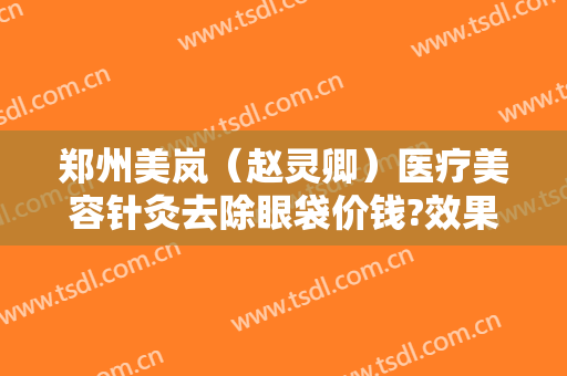 郑州美岚（赵灵卿）医疗美容针灸去除眼袋价钱?效果怎么样?