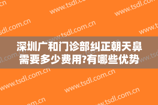 深圳广和门诊部纠正朝天鼻需要多少费用?有哪些优势?