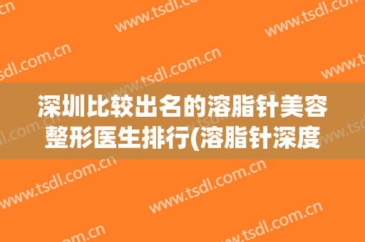深圳比较出名的溶脂针美容整形医生排行(溶脂针深度)