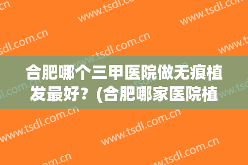 合肥哪个三甲医院做无痕植发最好？(合肥哪家医院植发好)