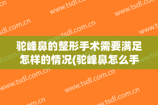 驼峰鼻的整形手术需要满足怎样的情况(驼峰鼻怎么手术)