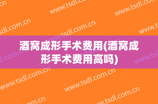 酒窝成形手术费用(酒窝成形手术费用高吗)