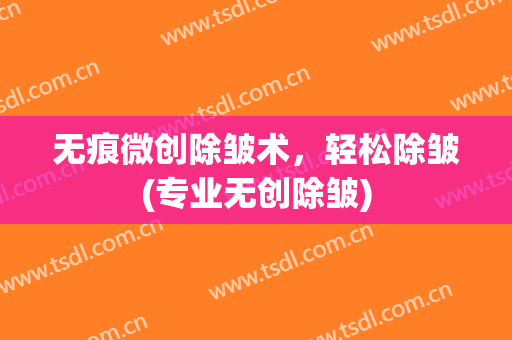 无痕微创除皱术，轻松除皱(专业无创除皱)
