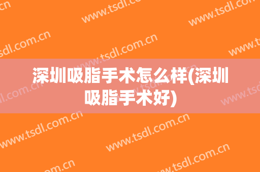 深圳吸脂手术怎么样(深圳吸脂手术好)