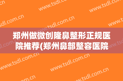郑州做微创隆鼻整形正规医院推荐(郑州鼻部整容医院)
