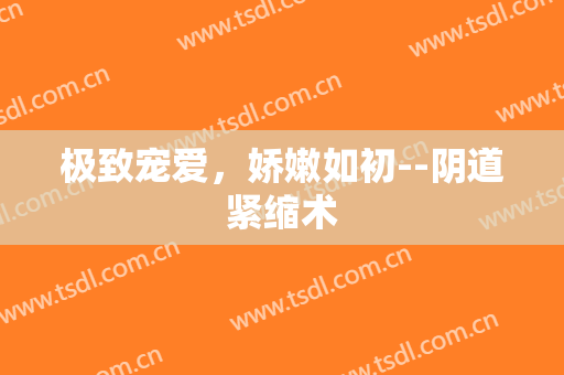 极致宠爱，娇嫩如初--阴道紧缩术