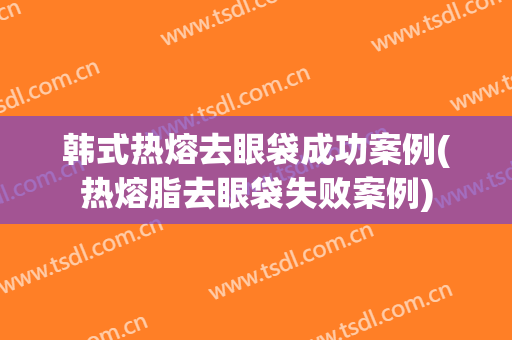 韩式热熔去眼袋成功案例(热熔脂去眼袋失败案例)