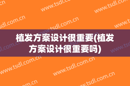 植发方案设计很重要(植发方案设计很重要吗)