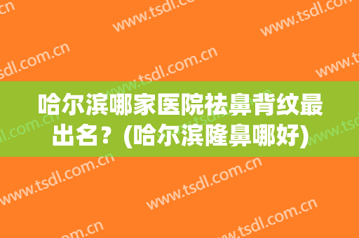 哈尔滨哪家医院祛鼻背纹最出名？(哈尔滨隆鼻哪好)