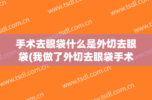 手术去眼袋什么是外切去眼袋(我做了外切去眼袋手术,经历分享(有图))