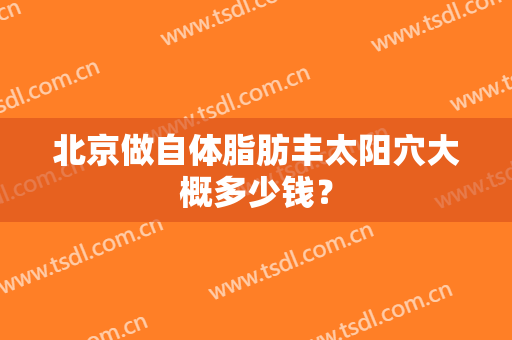 北京做自体脂肪丰太阳穴大概多少钱？