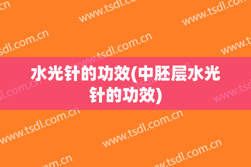 水光针的功效(中胚层水光针的功效)