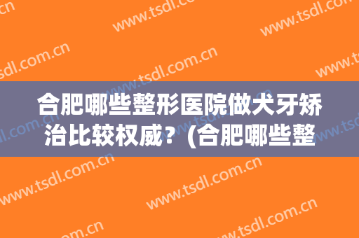 合肥哪些整形医院做犬牙矫治比较权威？(合肥哪些整形医院做犬牙矫治比较权威的)