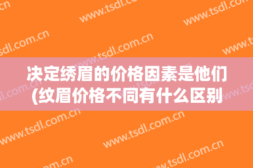 决定绣眉的价格因素是他们(纹眉价格不同有什么区别)