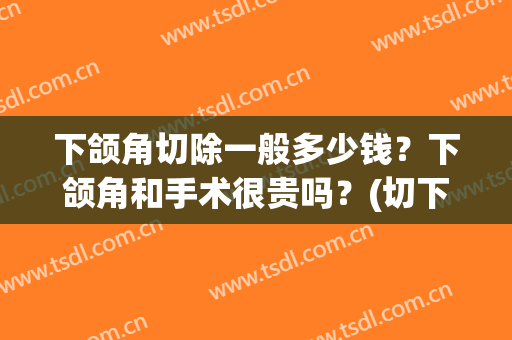 下颌角切除一般多少钱？下颌角和手术很贵吗？(切下颌角要多少钱)