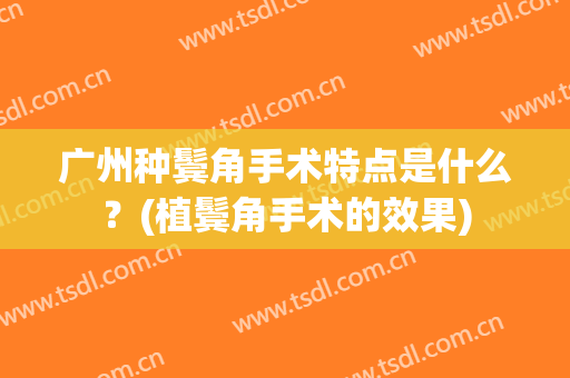 广州种鬓角手术特点是什么？(植鬓角手术的效果)