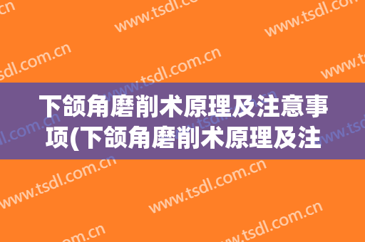 下颌角磨削术原理及注意事项(下颌角磨削术原理及注意事项图解)