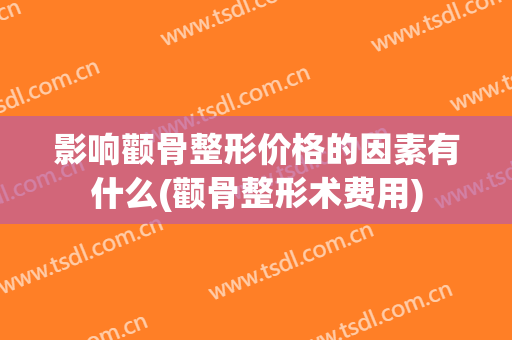 影响颧骨整形价格的因素有什么(颧骨整形术费用)