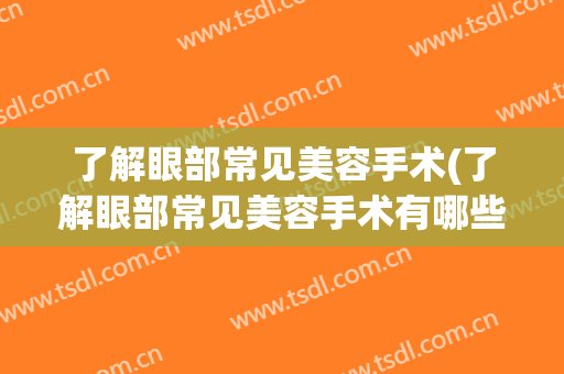 了解眼部常见美容手术(了解眼部常见美容手术有哪些)