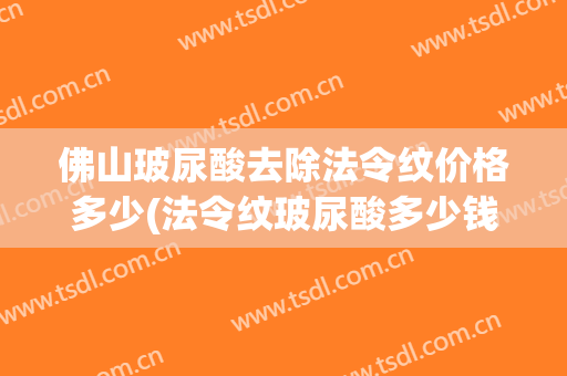 佛山玻尿酸去除法令纹价格多少(法令纹玻尿酸多少钱)