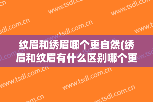 纹眉和绣眉哪个更自然(绣眉和纹眉有什么区别哪个更好看)