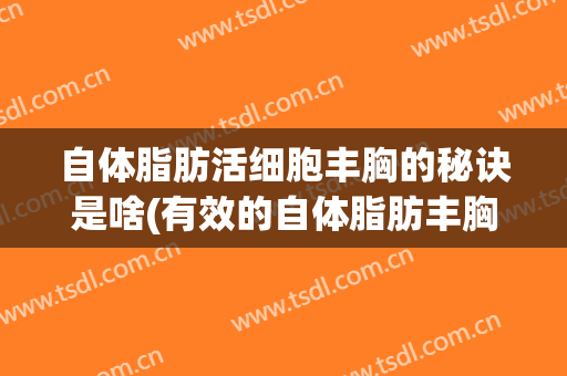 自体脂肪活细胞丰胸的秘诀是啥(有效的自体脂肪丰胸)