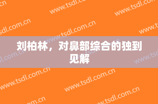 刘柏林，对鼻部综合的独到见解