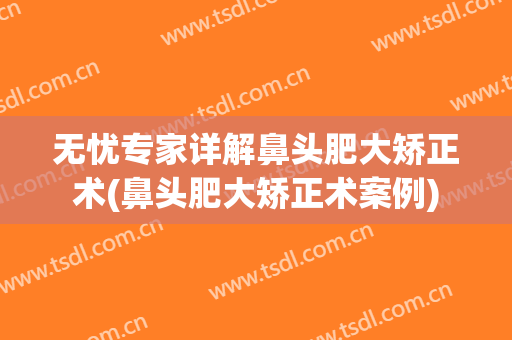 无忧专家详解鼻头肥大矫正术(鼻头肥大矫正术案例)