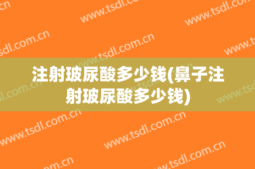 注射玻尿酸多少钱(鼻子注射玻尿酸多少钱)
